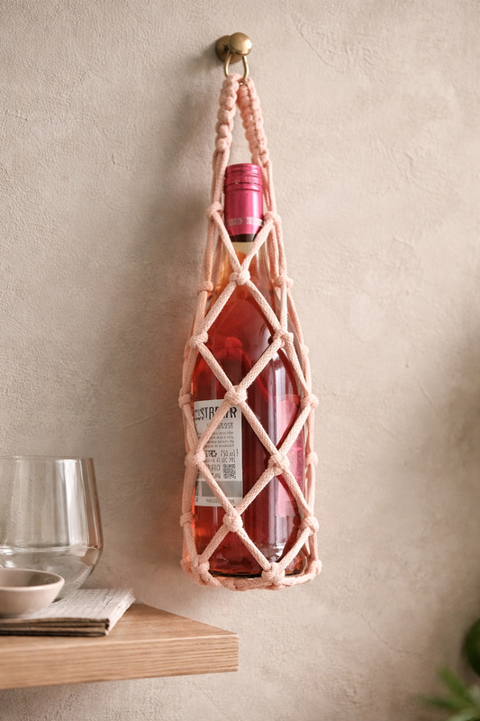 Wine Bottle Holder - Rose Pink